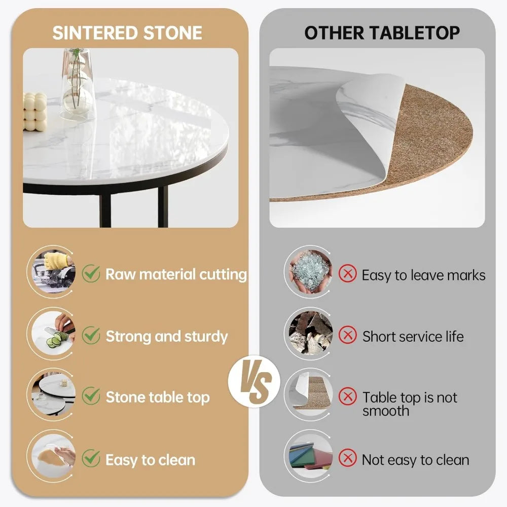 Round Sintered Stone Nesting Coffee Table