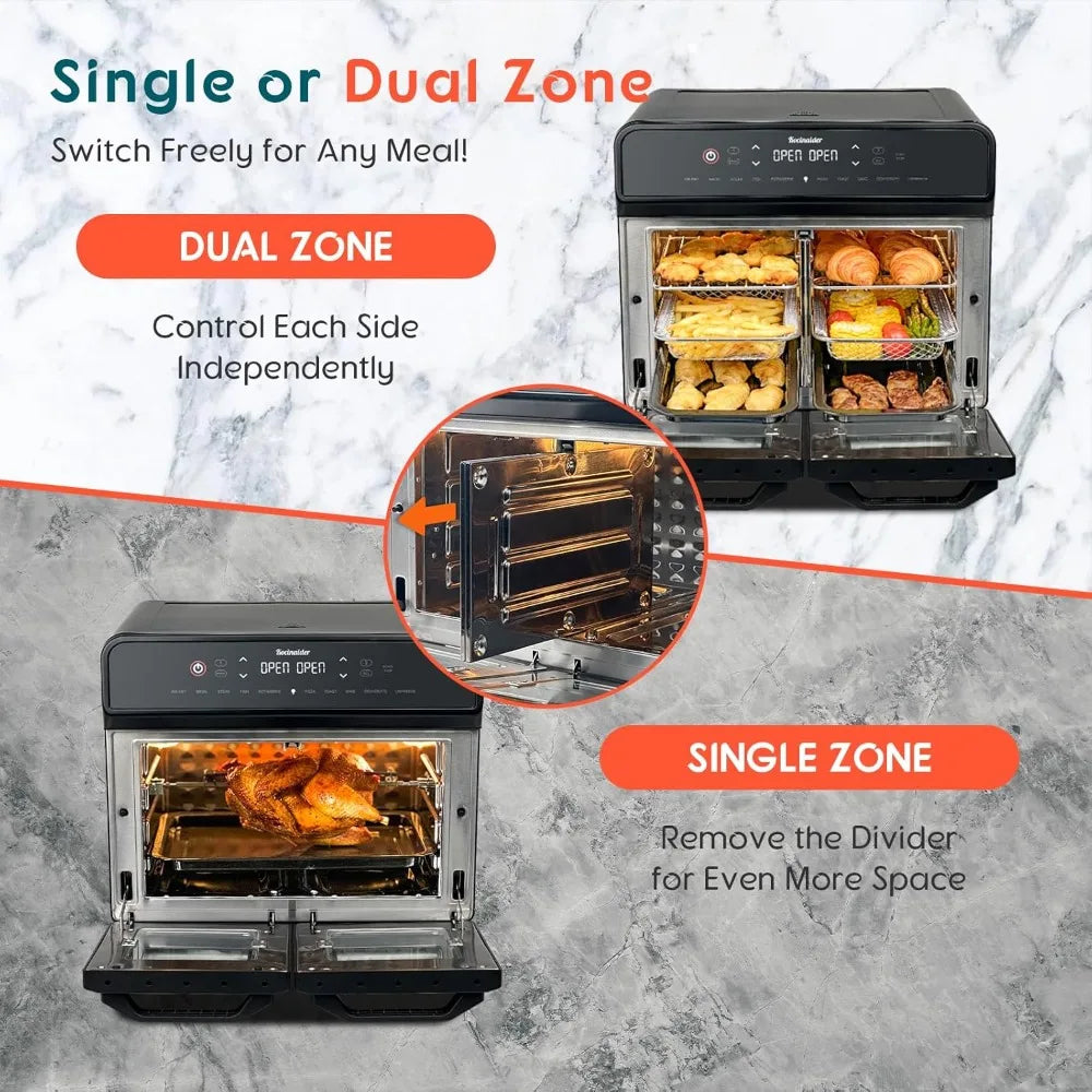 Dual Zone Air Fryer Oven With Rotisserie