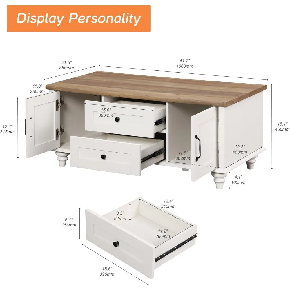 Coffee Table With Storage Cabinet