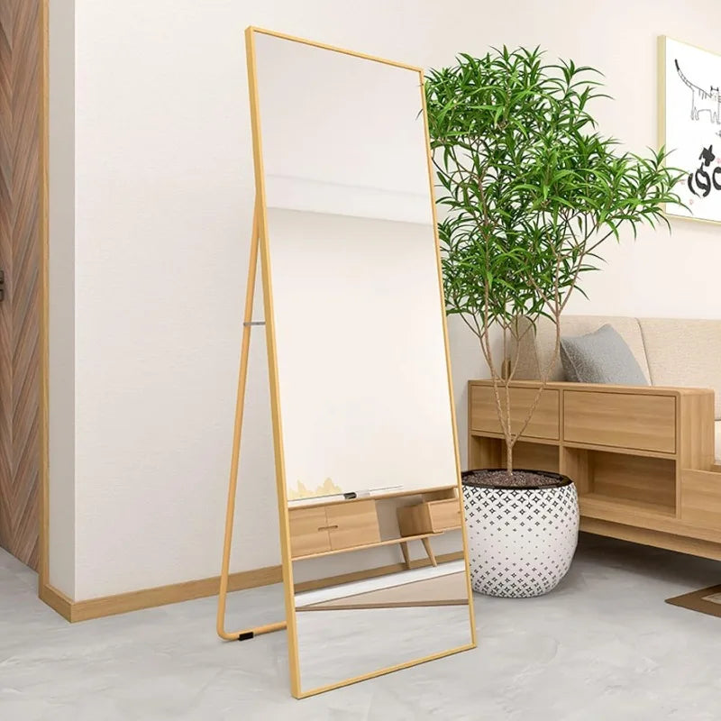 Alloy Frame Full Length Mirror Free Standing Hanging or Leaning Floor Wall Mounted Body Mirror for Living Room Bedroom,65" X 24"