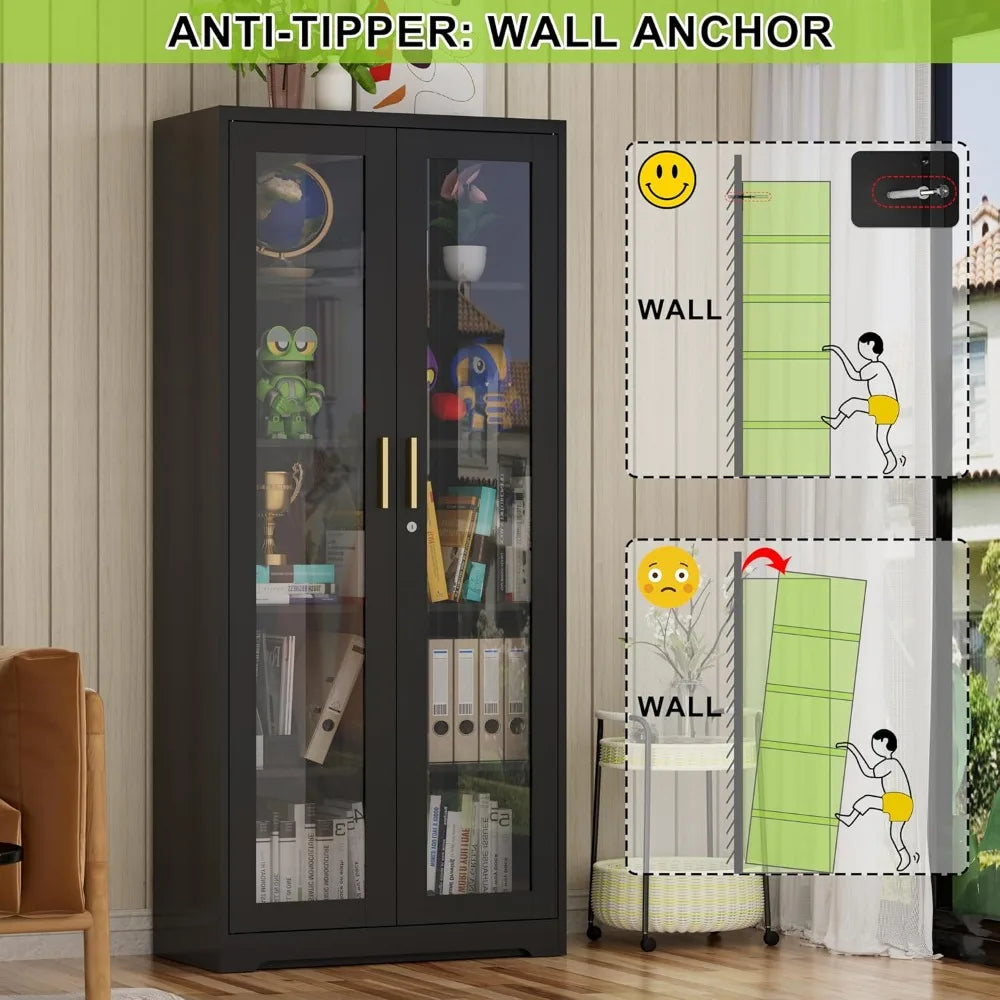 Storage Cabinet with Doors and Shelves