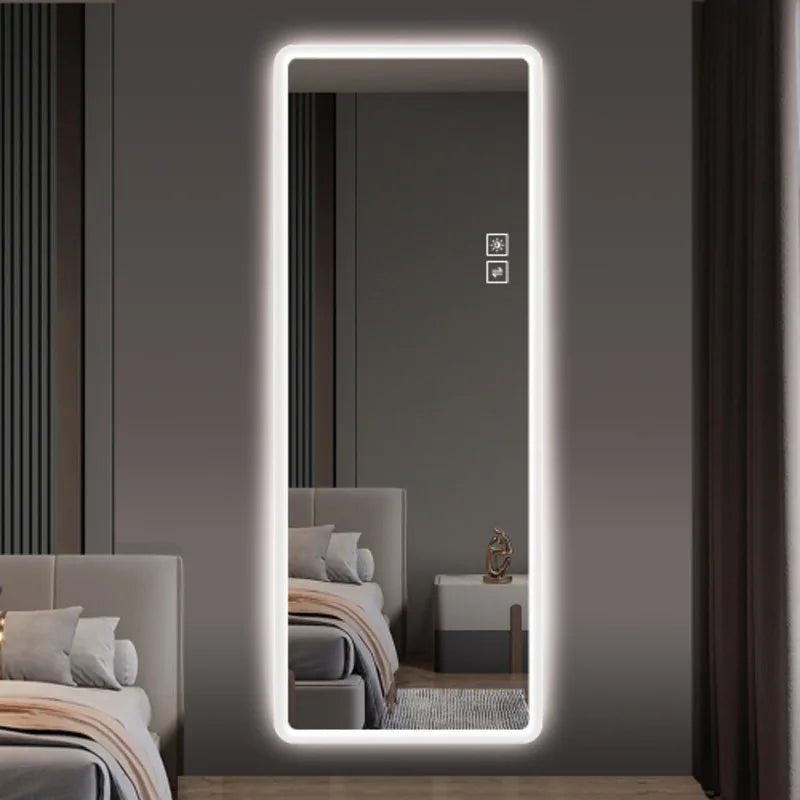Full Length Lighted Vanity Body LED Wall-Mounted Mirror Big Size Rounded Corners Bedroom Living Room Dressing Room Hotel