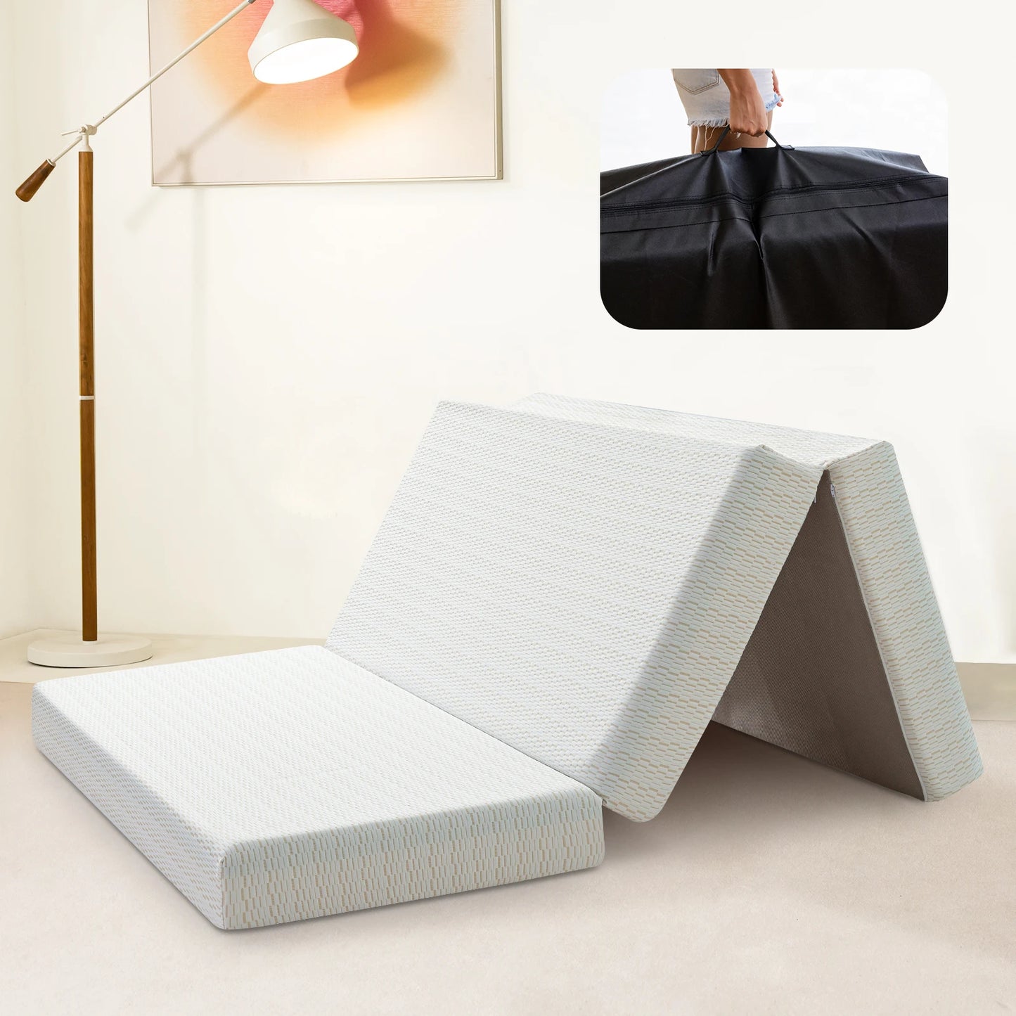 1 PC Tri Fold Memory Foam Mattress