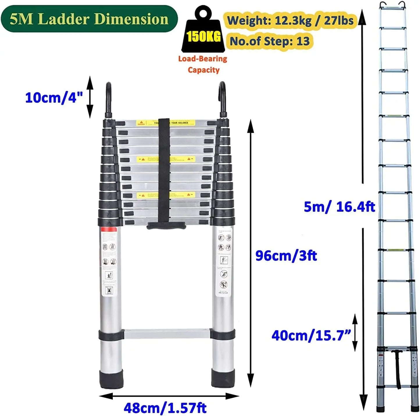 16.5FT Multi-Purpose Folding Aluminium Ladder