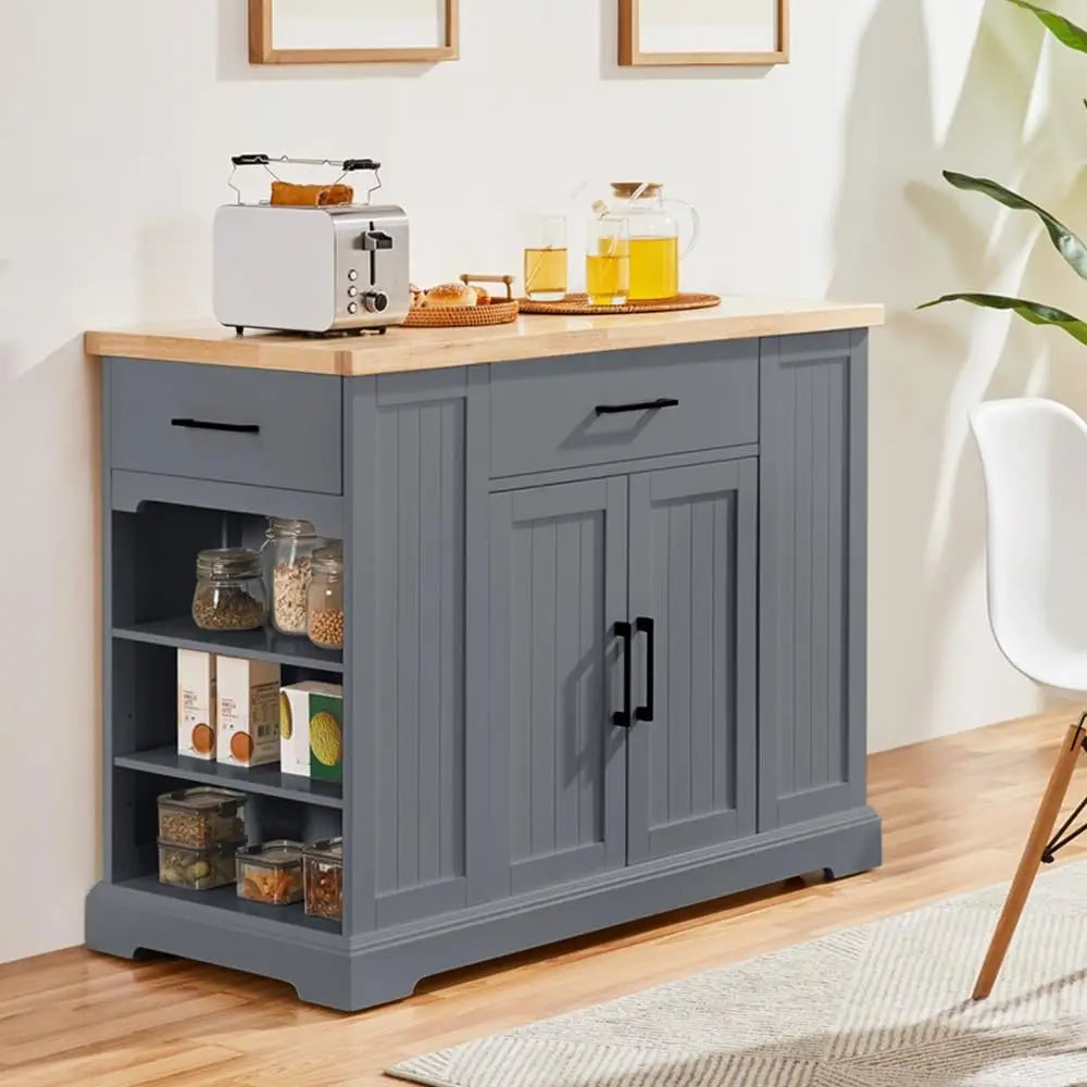Rolling Kitchen Island Cart with 3 Drawers