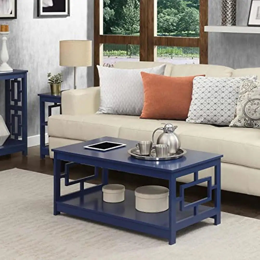 Coffee Table With 2 Tiers of Spacious Shelving