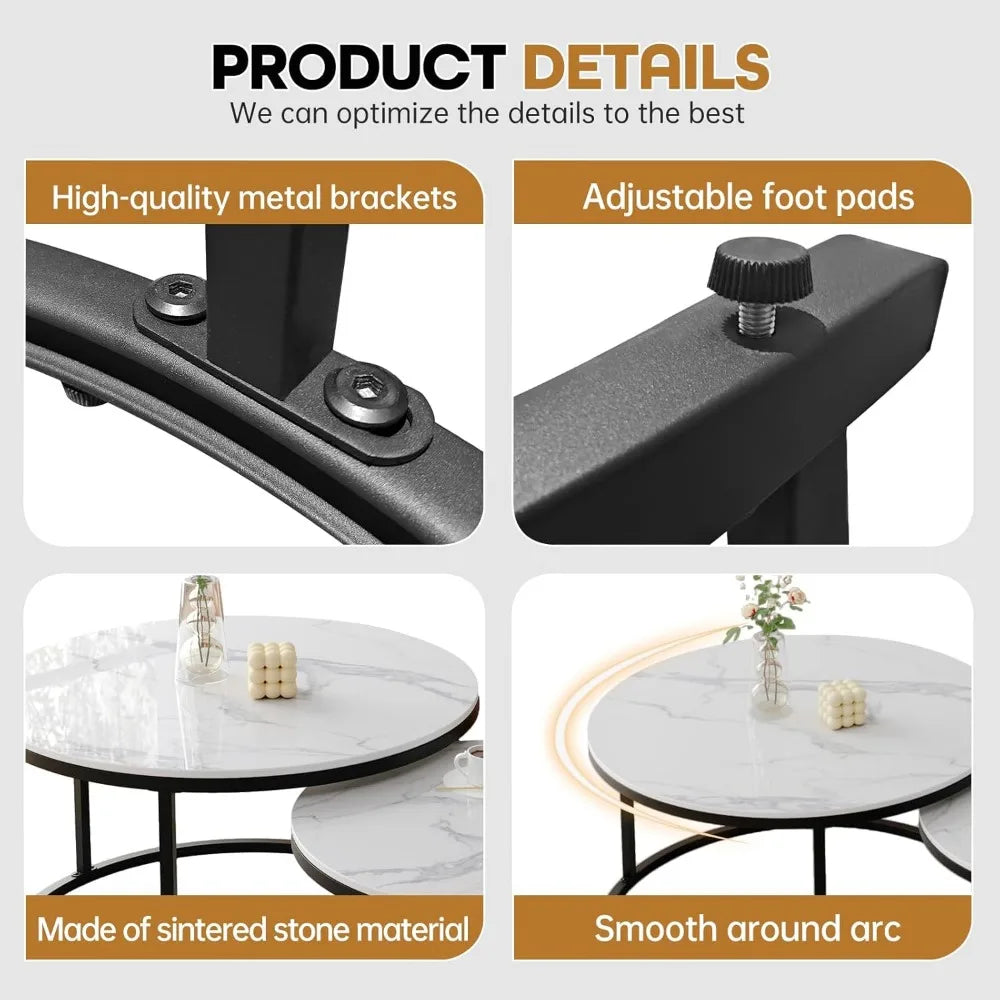 Round Sintered Stone Nesting Coffee Table
