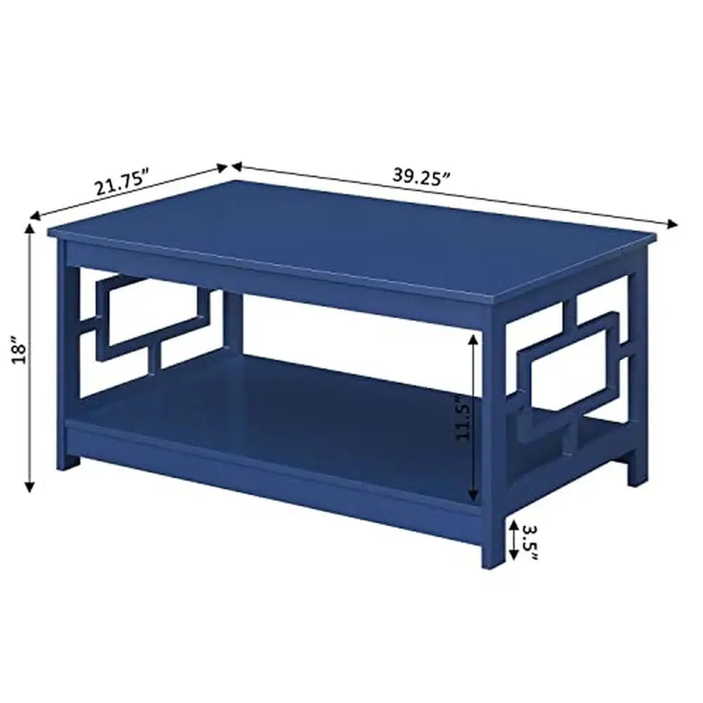 Coffee Table With 2 Tiers of Spacious Shelving