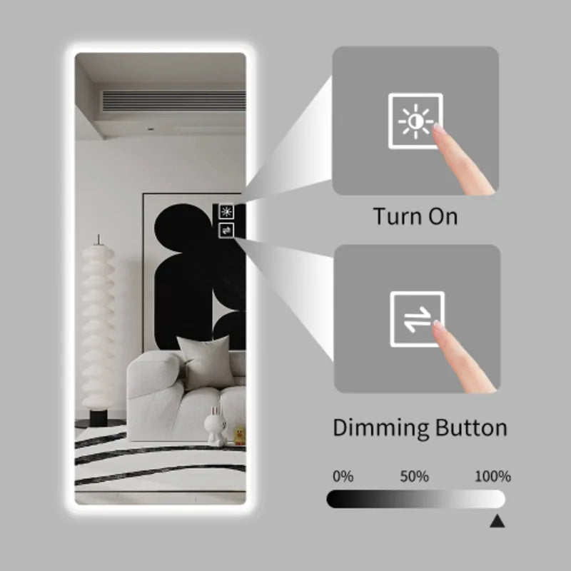Full Length Lighted Vanity Body LED Wall-Mounted Mirror Big Size Rounded Corners Bedroom Living Room Dressing Room Hotel