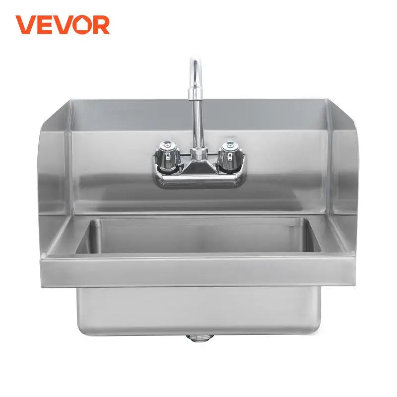 Hand Sink with Faucet and Side Splash
