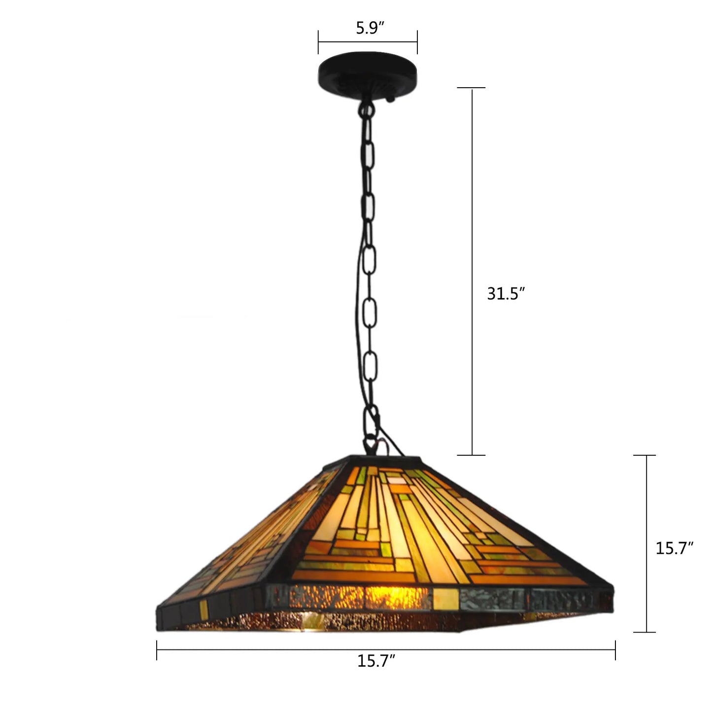 40cm Retro Tiffany Style Chandelier Stained Glass
