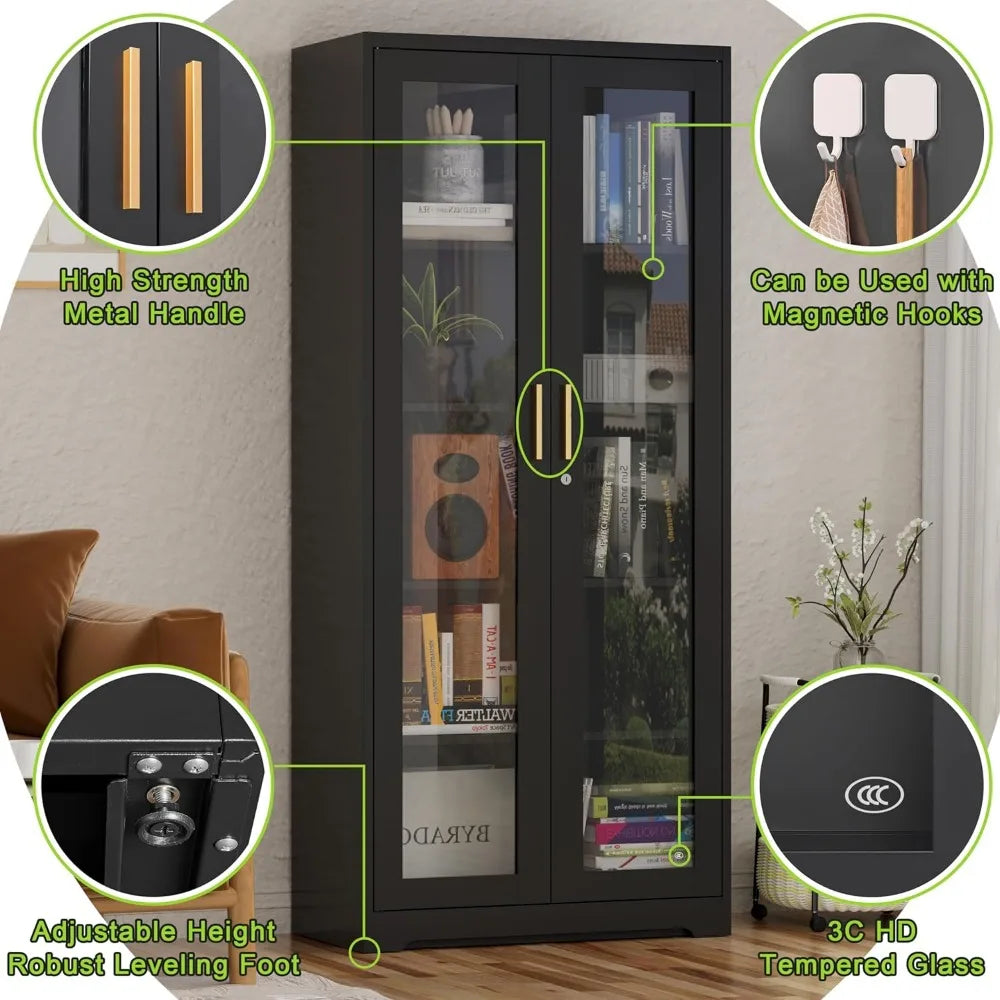 Storage Cabinet with Doors and Shelves