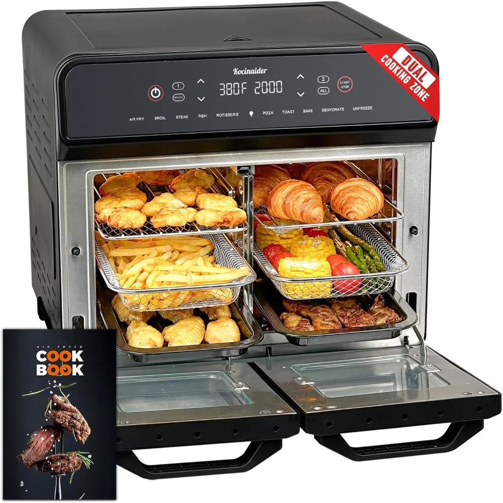 Dual Zone Air Fryer Oven With Rotisserie
