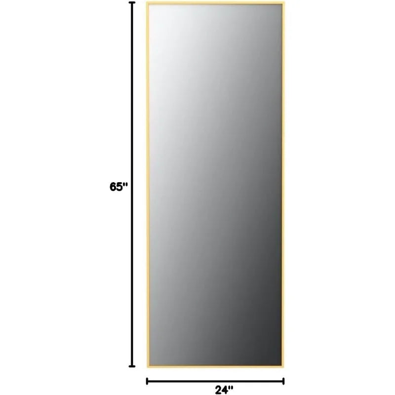 Alloy Frame Full Length Mirror Free Standing Hanging or Leaning Floor Wall Mounted Body Mirror for Living Room Bedroom,65" X 24"