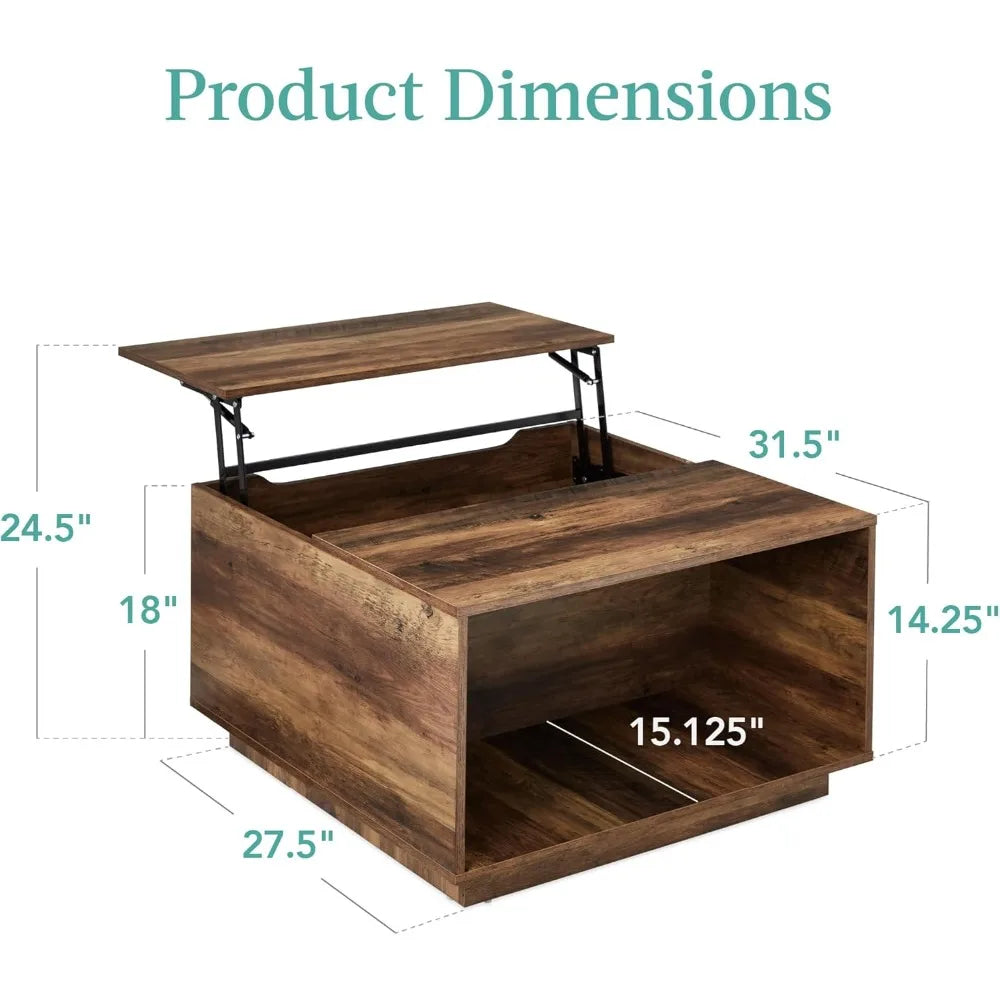 Square Lift Top Coffee Table Multifunctional