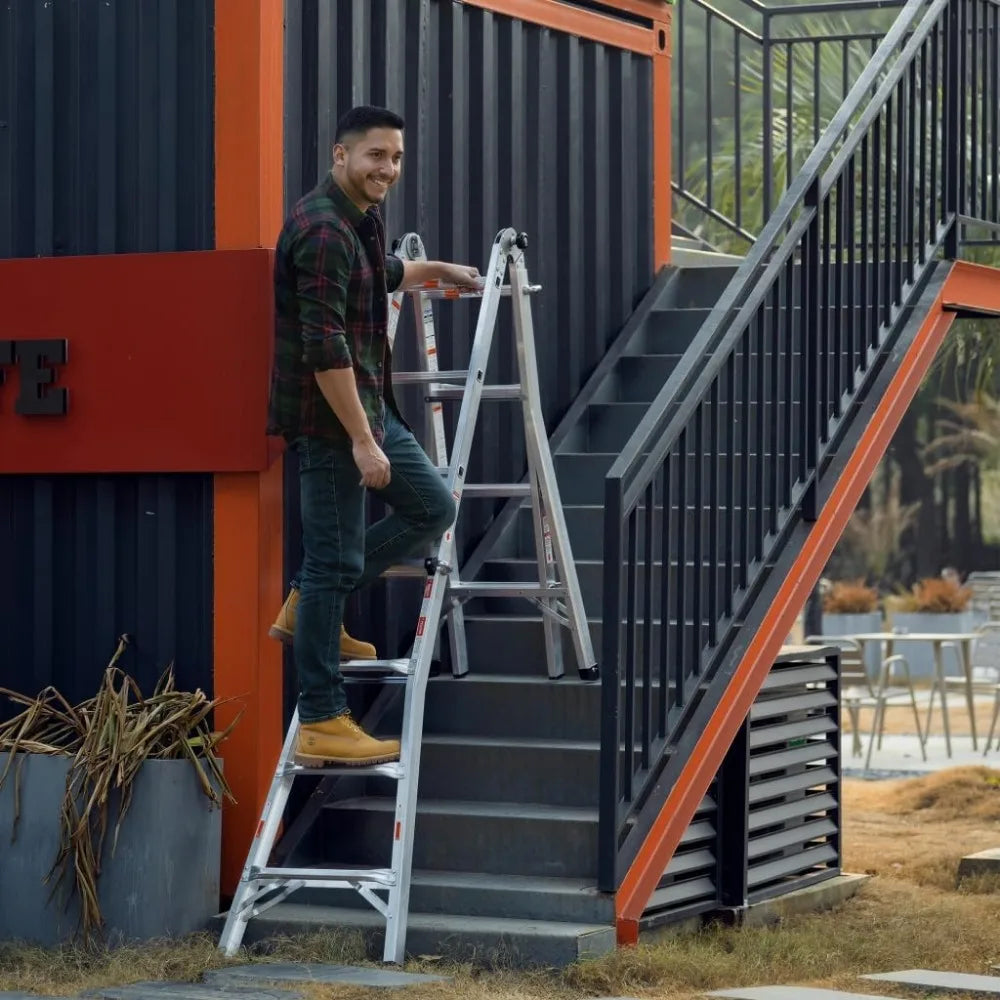 17 Ft Aluminum Step Ladder A-Frame