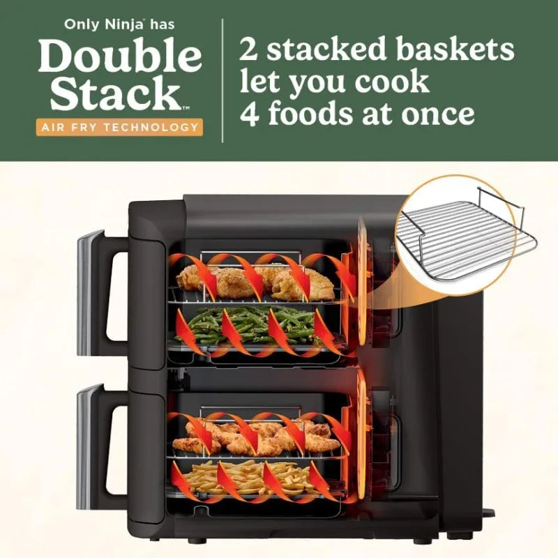 2-Basket Air Fryer, Double Stack Technology