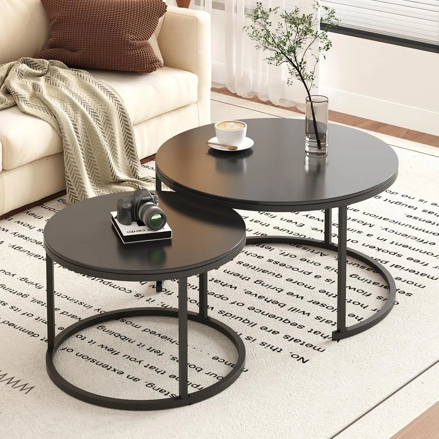 Round Sintered Stone Nesting Coffee Table