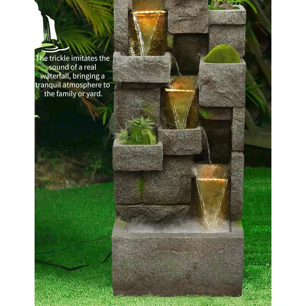 Outdoor Modern Floor-Standing Garden Fountain  Waterfall