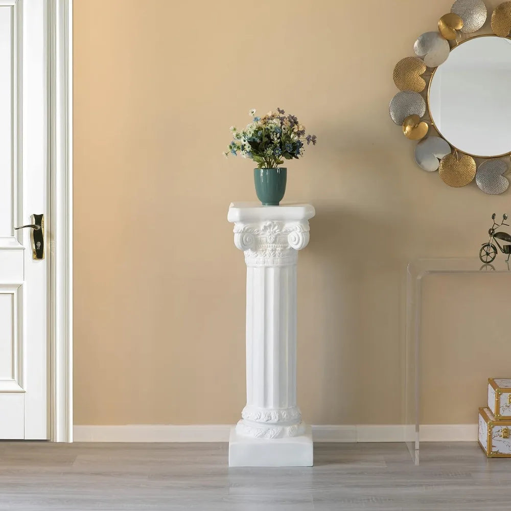 White Plinth Roman Style Column Piller