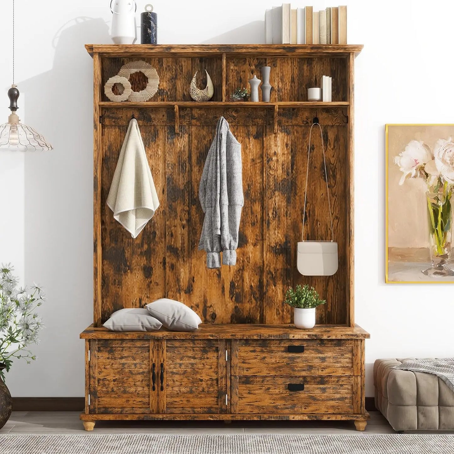 Hall Tree With Storage Cabinet