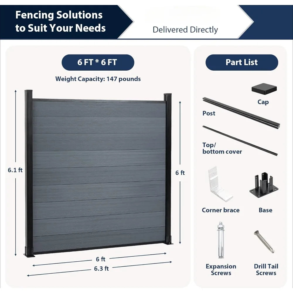 6x6Ft  Wind Resistant Privacy Fencing