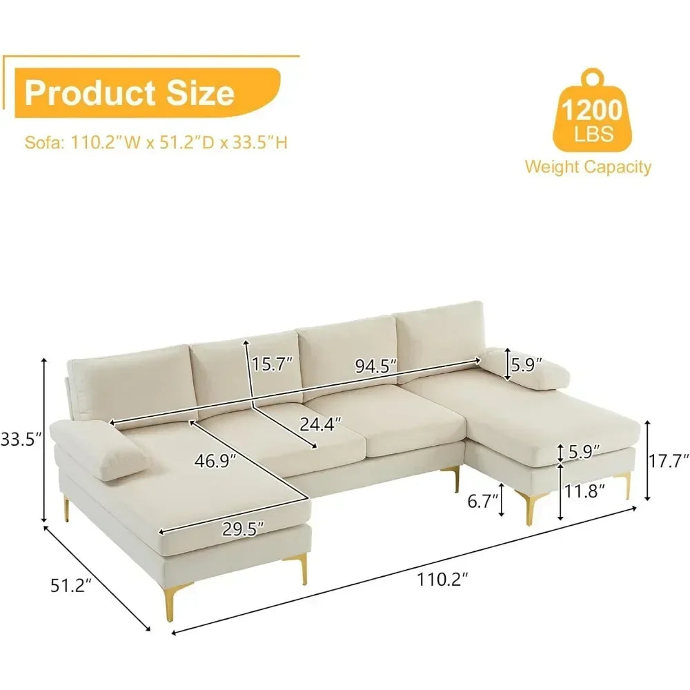 U-Shape Sofa Couch 4-Seater