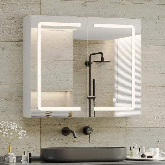 Medicine Cabinet with Mirrors and Led Lights