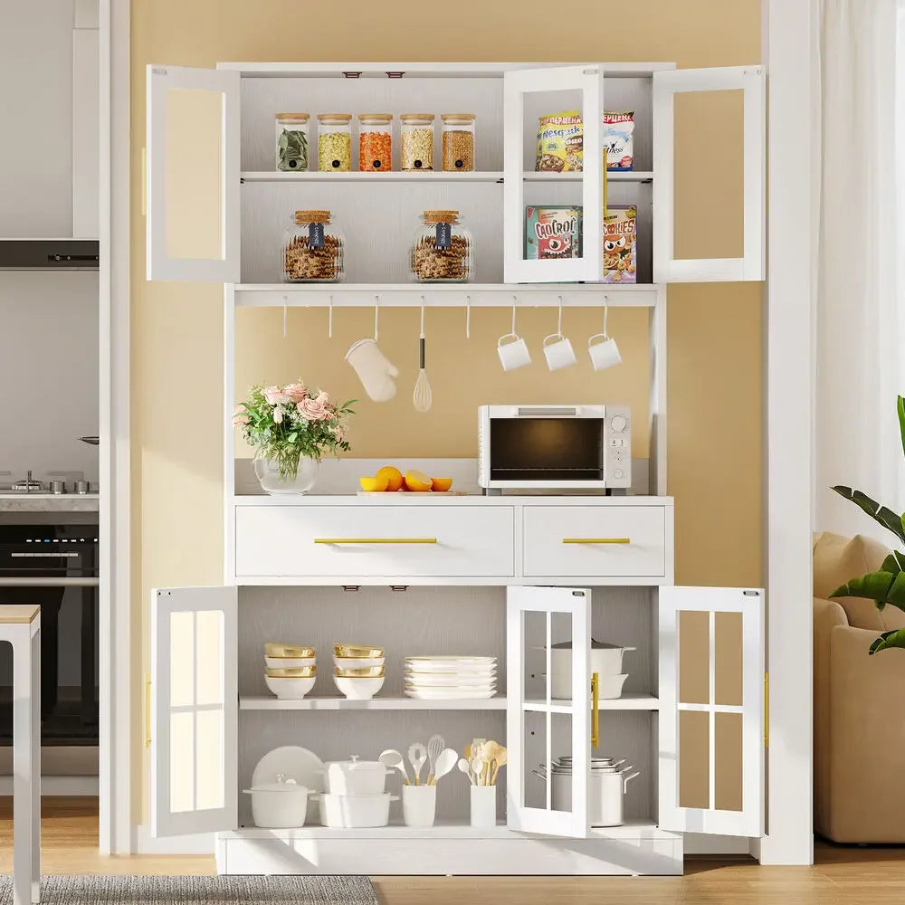 71'' Kitchen Pantry Hutch Storage Cabinet