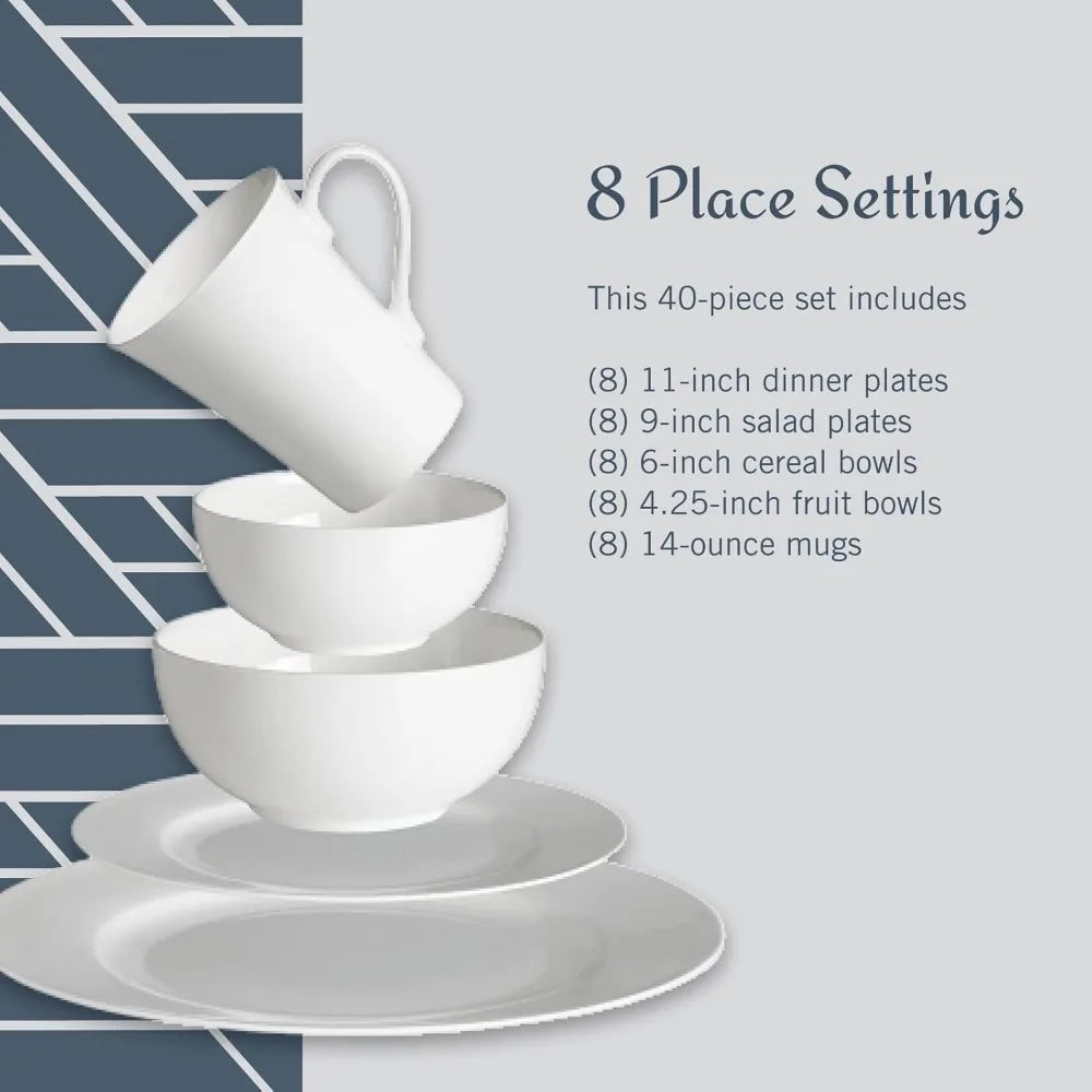 Delray Bone China Dinnerware, 40-Piece Set