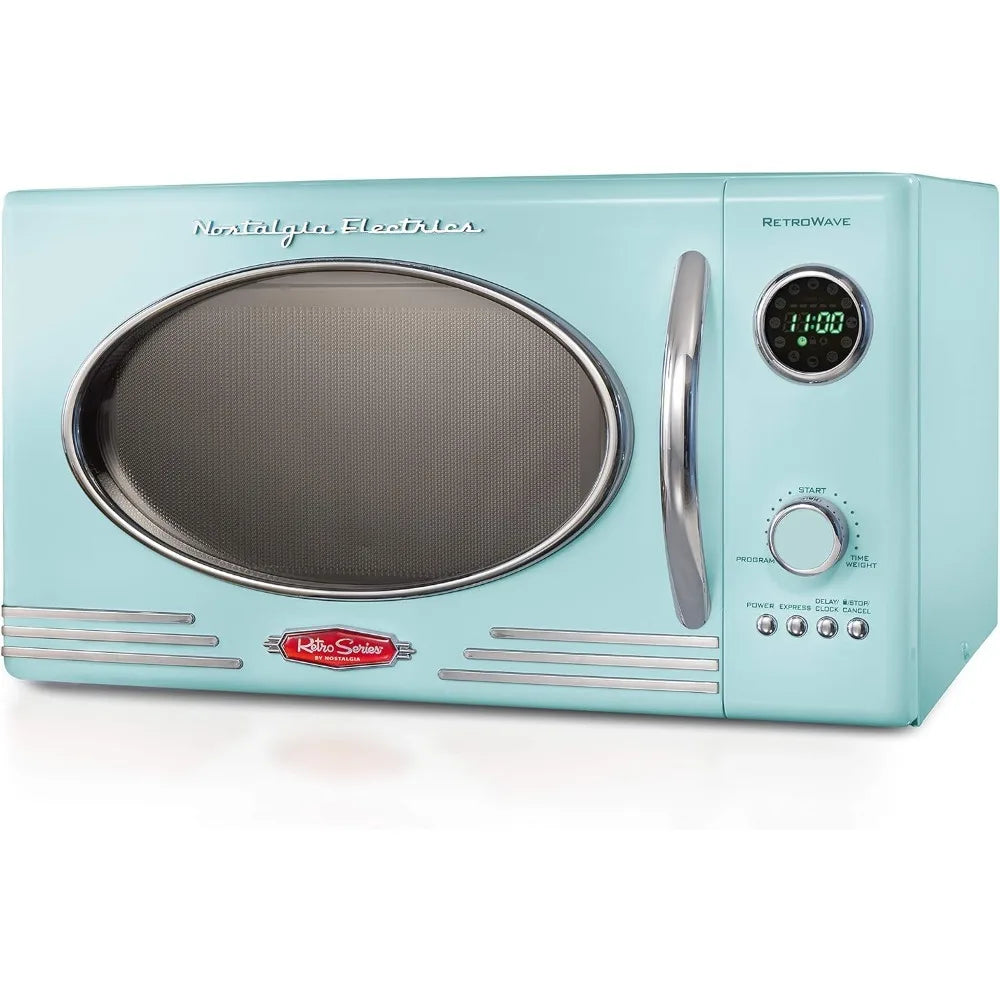 Retro Countertop Microwave Oven - 12 Pre-Programmed Settings