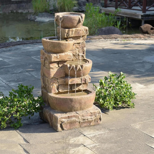 Cascading Bowls and Stacked Stones