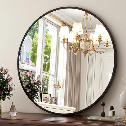 36 Inch Round Metal Wall Mirror