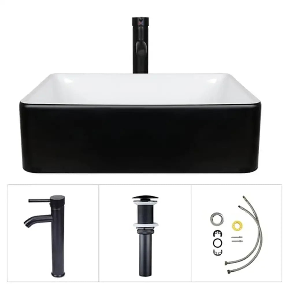 Black Wall Mounted Bathroom Vanity Cabinet Set