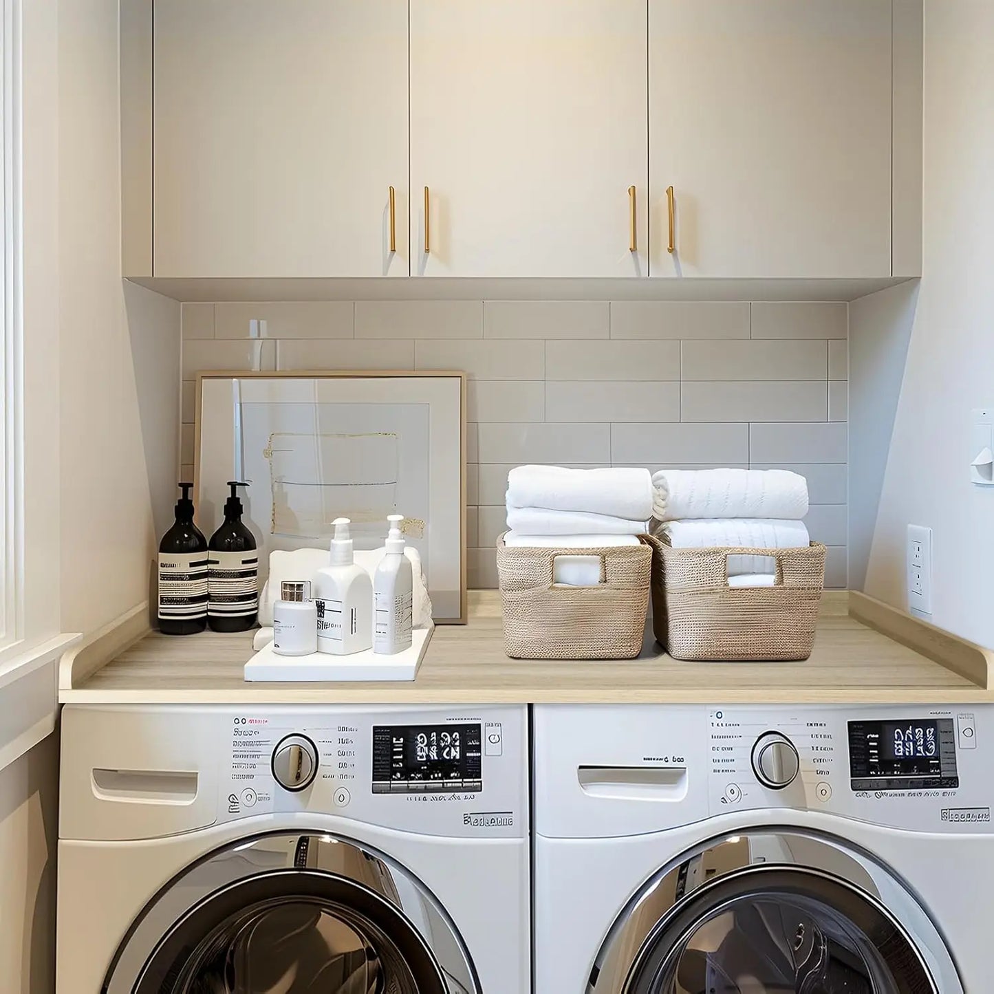 Washer Dryer Countertop With Edge Rails