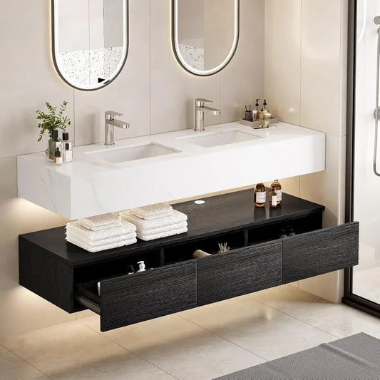 60 Inch Floating Vanity Bathroom with 3 Drawers