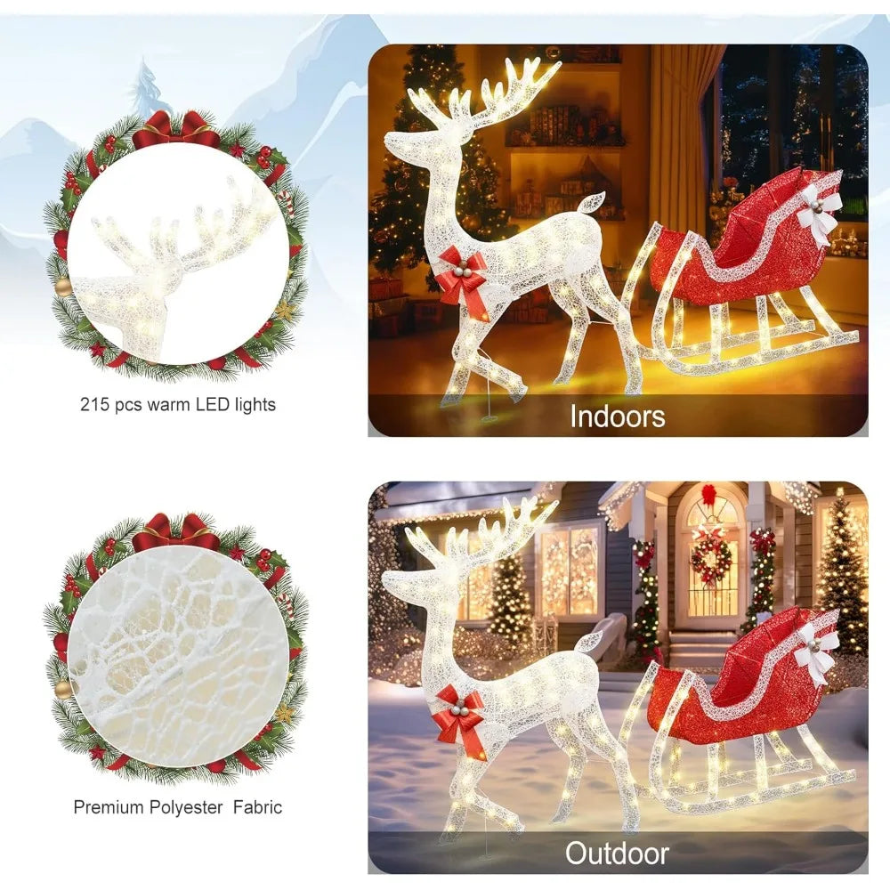 Christmas Decoration Reindeer and Sled Set