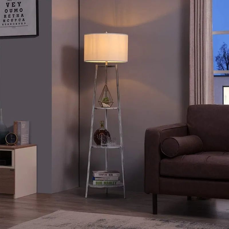 Standing Reading Light with Shelves