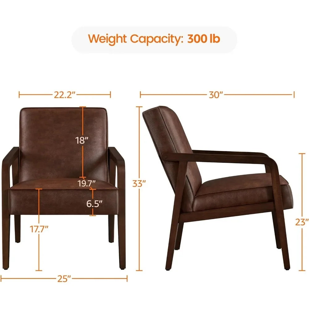 Leather Accent Chair 2 Pieces