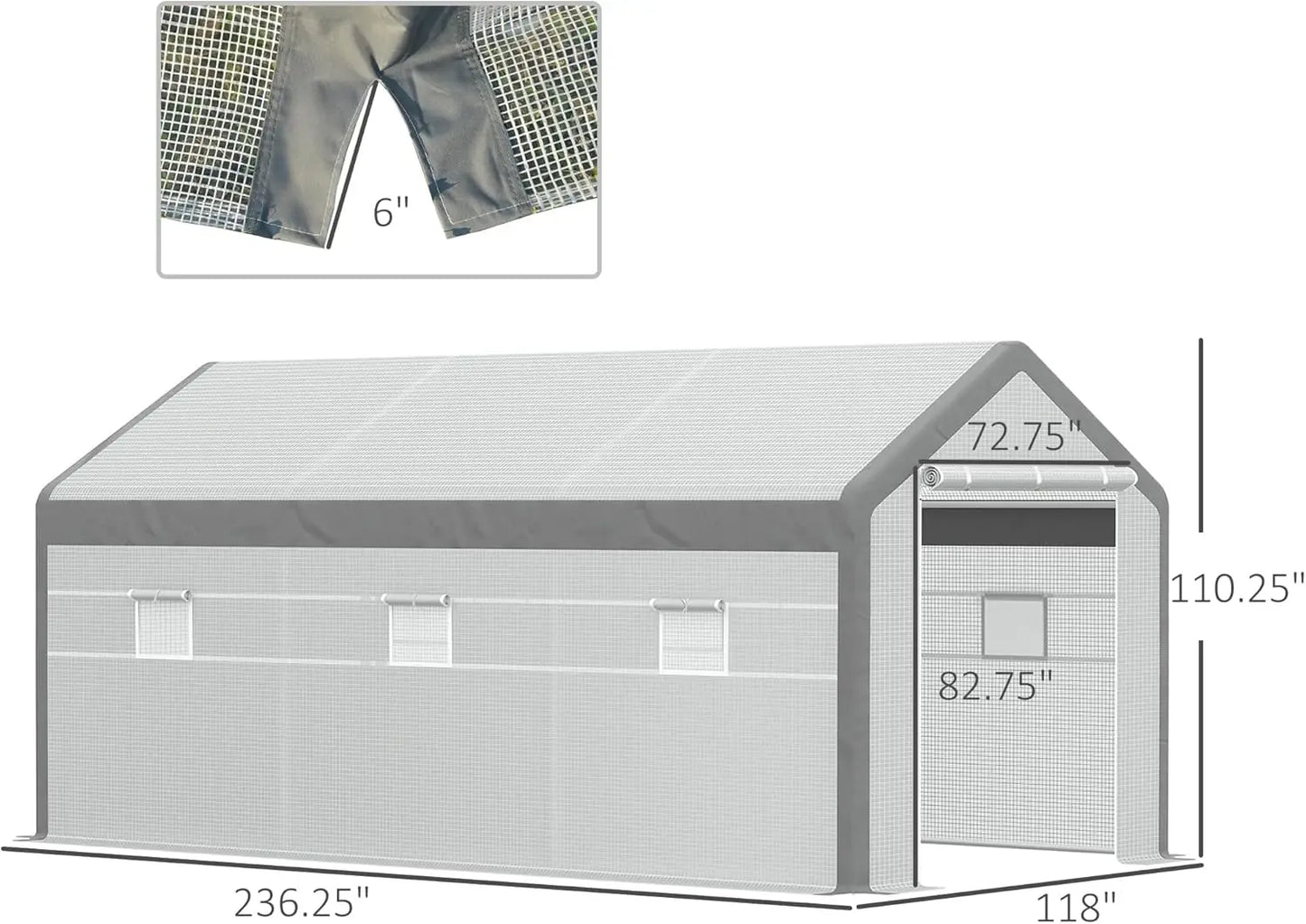 20'x10'x9' Walk-in Greenhouse Outdoor Garden