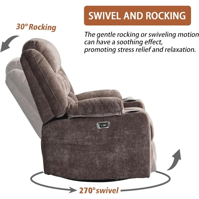 Power Swivel Rocker Recliner Massage Chair