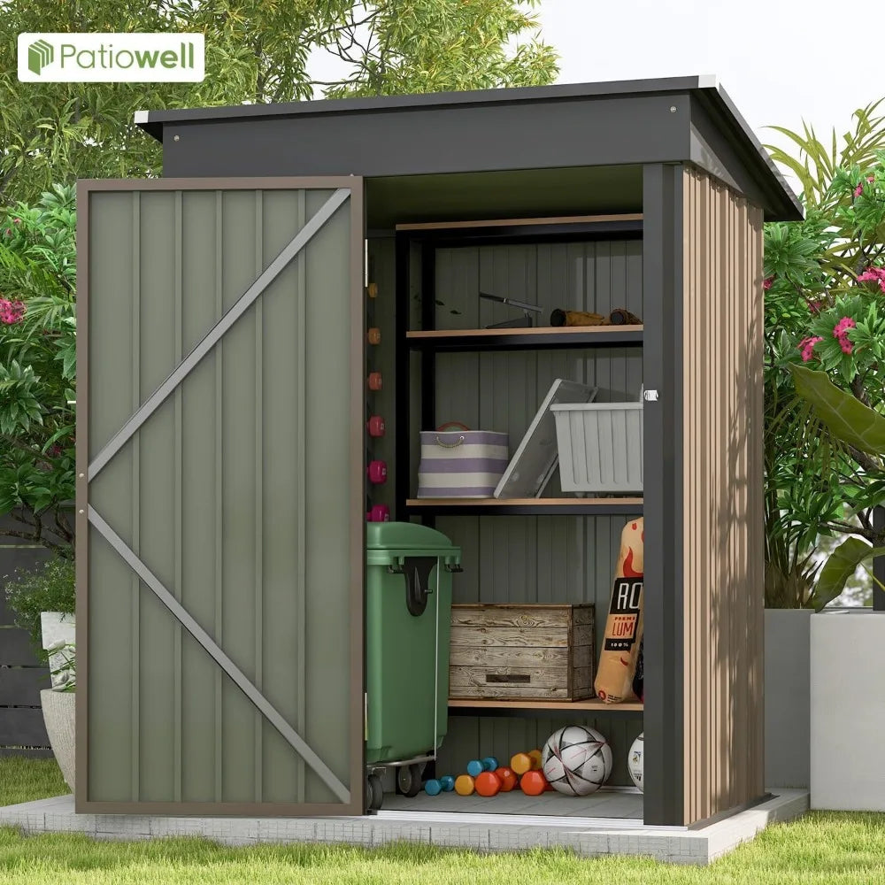 5x3 FT Tool Shed, Sloping Roof Lockable Door