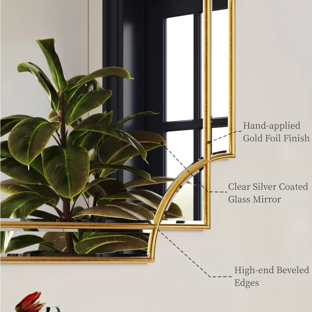 32"x48" Large Gold Mirror