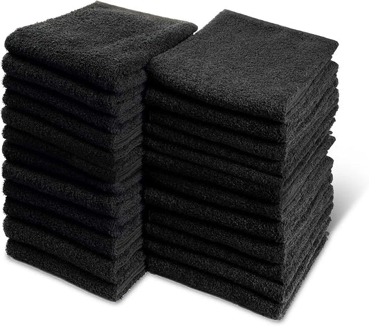 Black Bleach Proof Towels Set 96 Pack