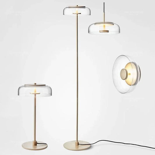 Floor Lamp Post Modern Round Glass