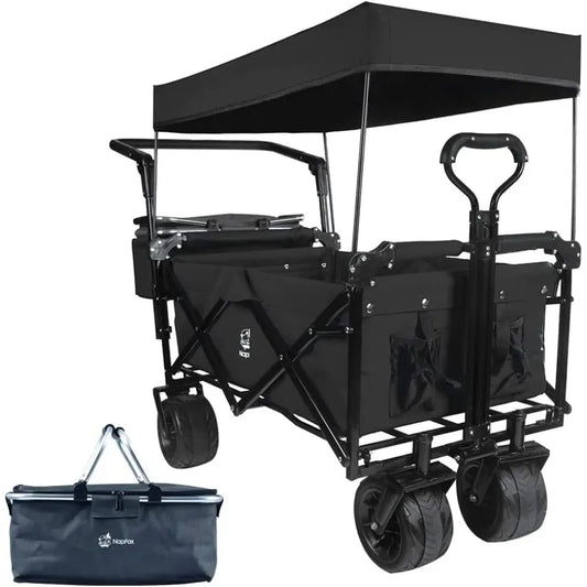 Heavy Duty Folding Wagon Cart w\Removable Canopy