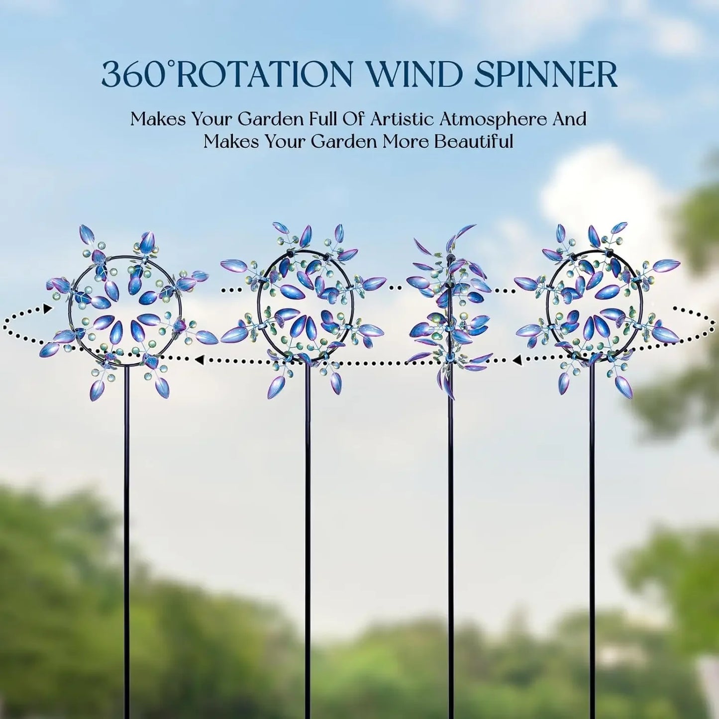 Large Peacock Wind Spinners for Yard Decor