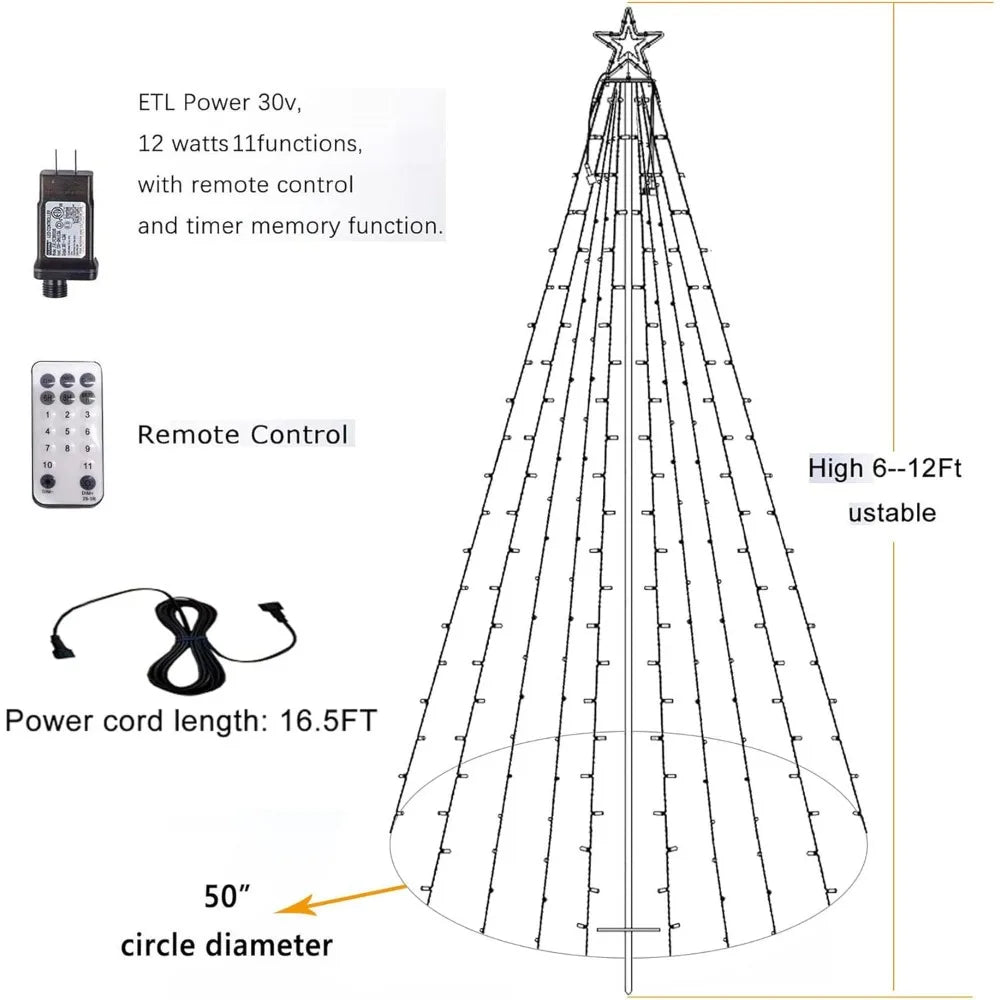 12- Feet Outdoor Lighting High Star On Top