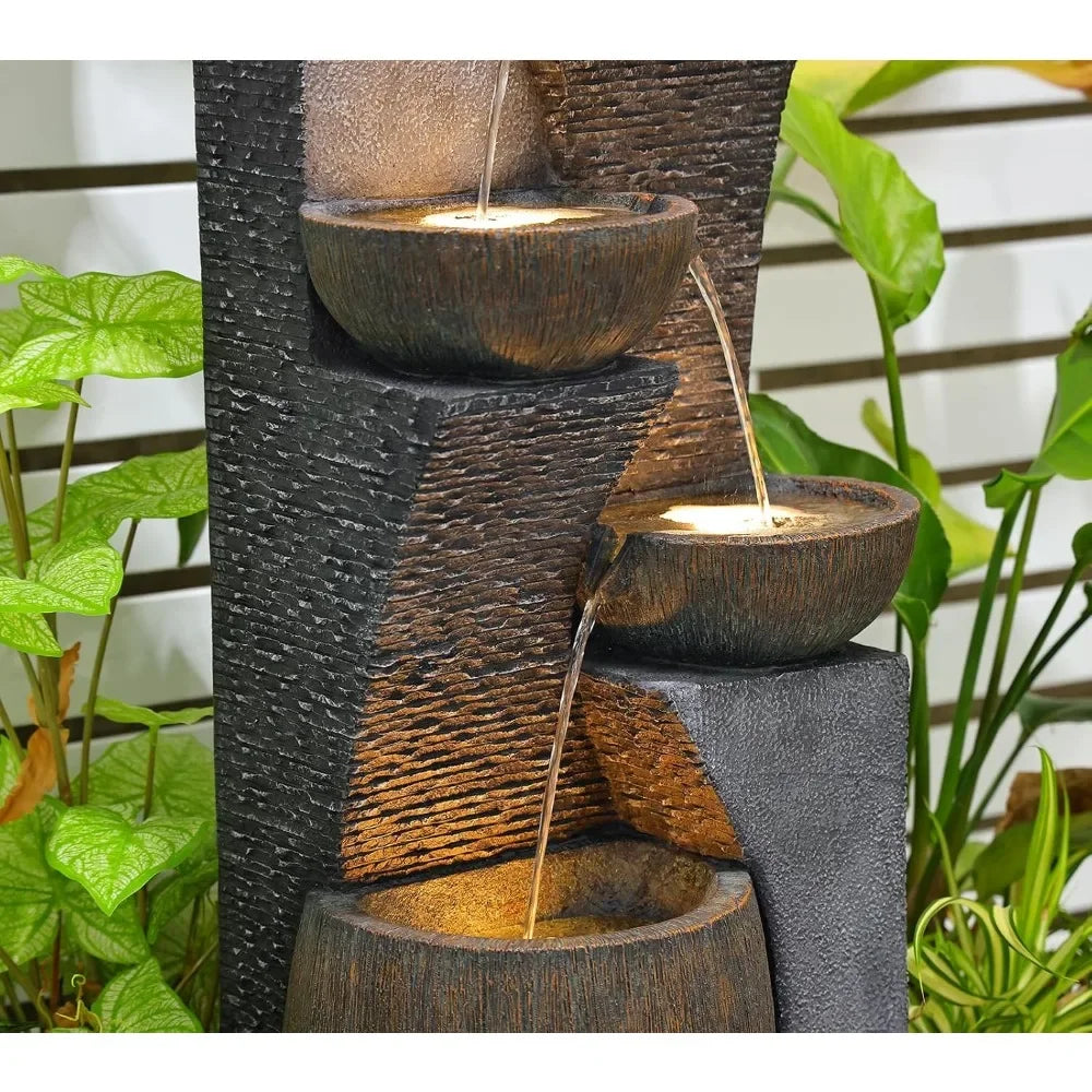 Outdoor Garden Water Fountain with Lights