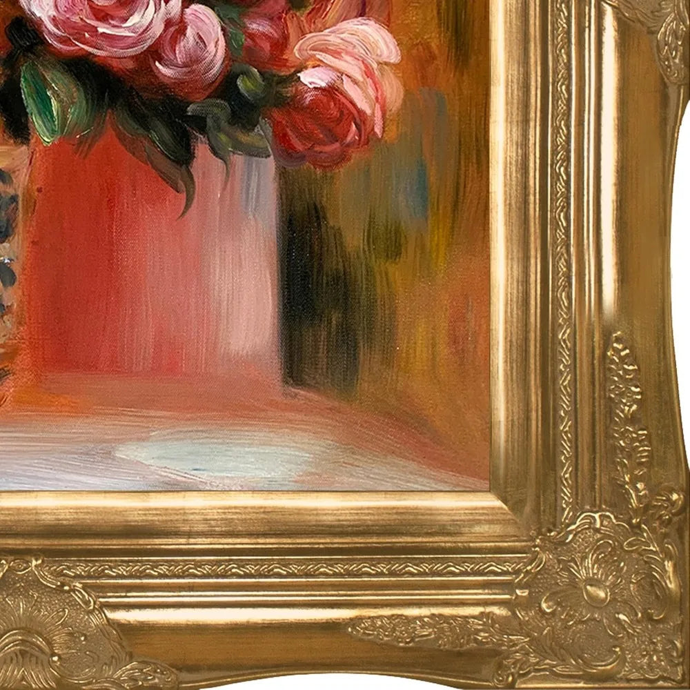 Painting & Calligraphy Roses With Gold Frame